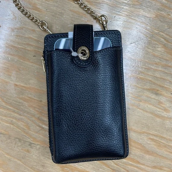 Coach Chain Phone Crossbody in Black - Turnlock broken - Picture 8 of 9